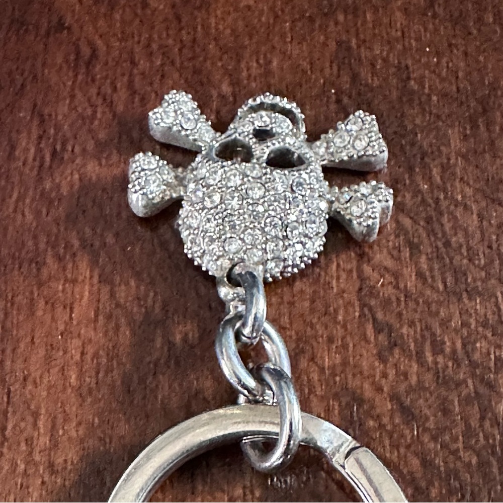 Coach Pave Crystal Skull & Crossbones Keychain Fob - Picture 3 of 6